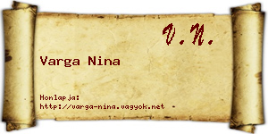 Varga Nina névjegykártya