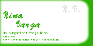 nina varga business card